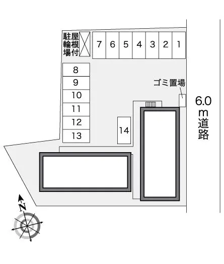 ★手数料０円★宇都宮市横田新町　月極駐車場（LP）